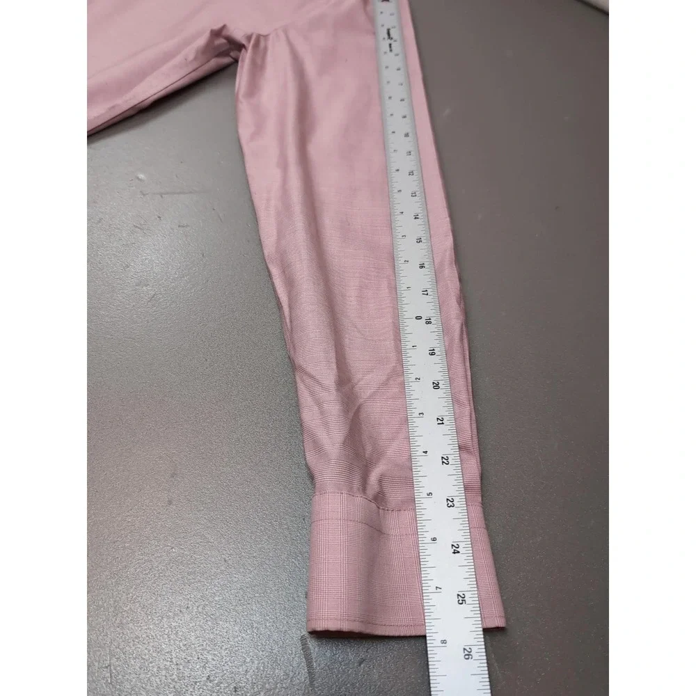 Banana Republic Hi-Dri Slim Fit Dress Shirt Pink Check 15-15.5 35-37 S/630991